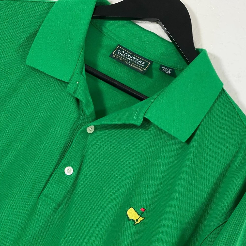 Masters Collection 60's Two Ply Pique Cotton Polo Shirt in Green Men's Size XL